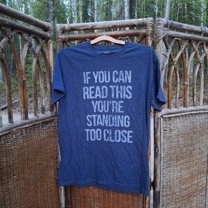 🍀3/15 Blue Short Sleeve Tee with Bold Graphic